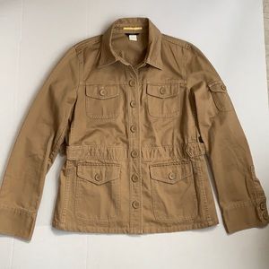 Women’s J.Crew tan utility jacket, size L